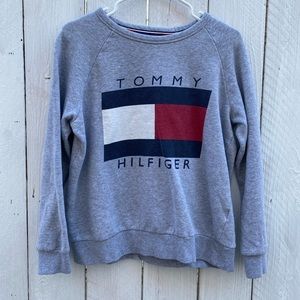 TOMMY HILFIGER GREY FLEECE WITH FLAG